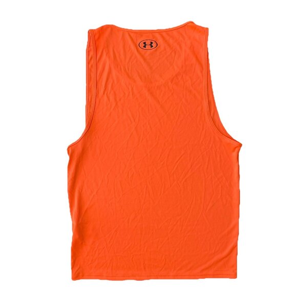 Under Armour The Tech Tank Mens Medium Sleeveless Shirt Performance Neon Orange - Picture 2 of 6